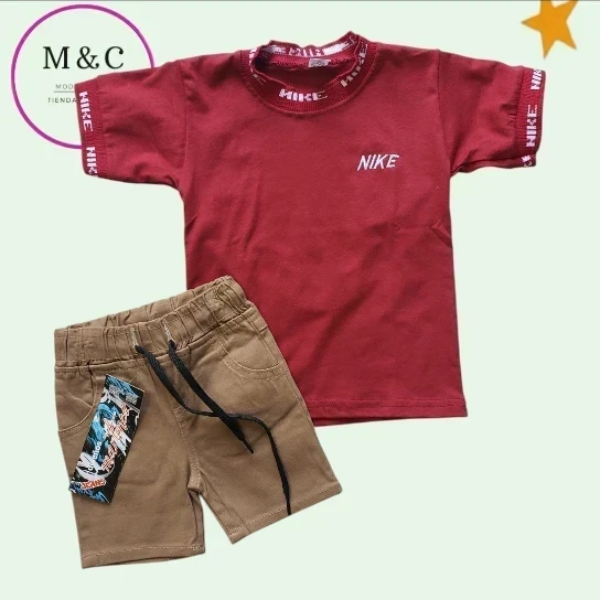 Conjunto T- 2 short gabardina y playera
