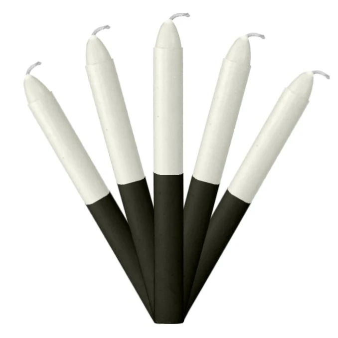 Vela Combinada Blanca Negra Pack x 6