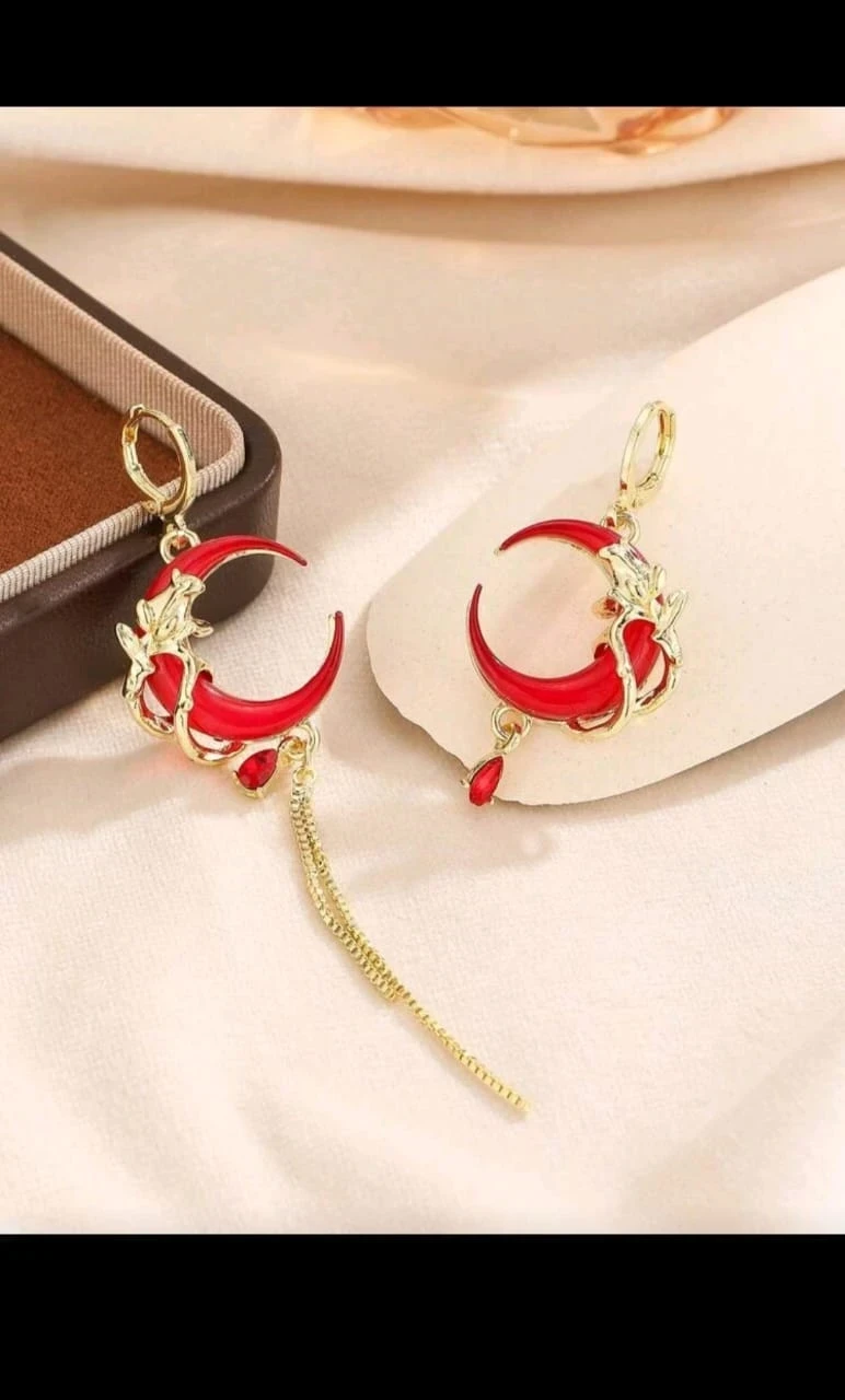 Pendientes asimetricos diseño de media Luna 🌑
