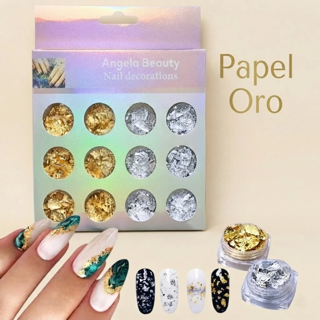 Set Decoración Papel Oro para Uñas 2