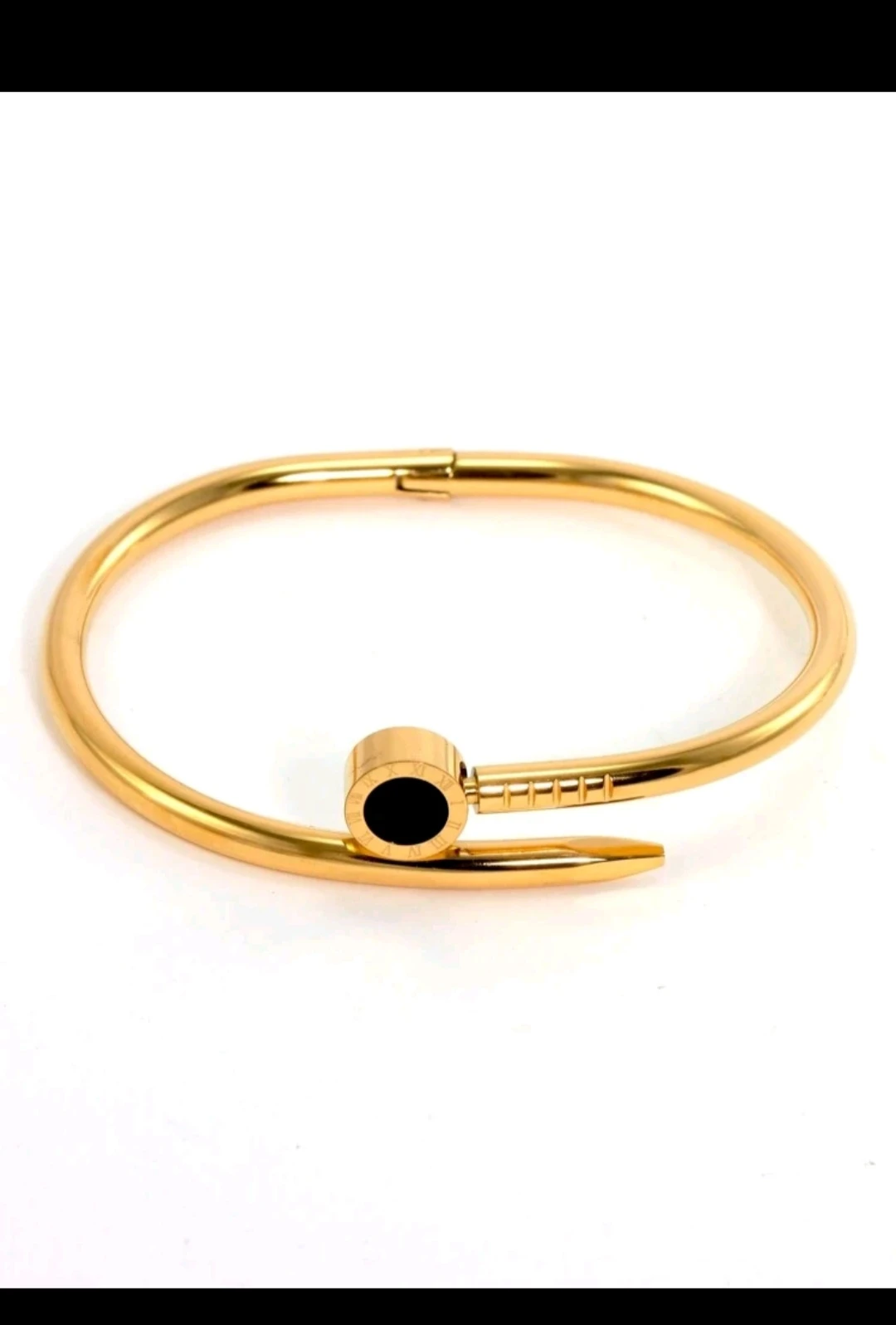 Brazalete con apertura de cuña clavo/ diseño en numero romanos 3