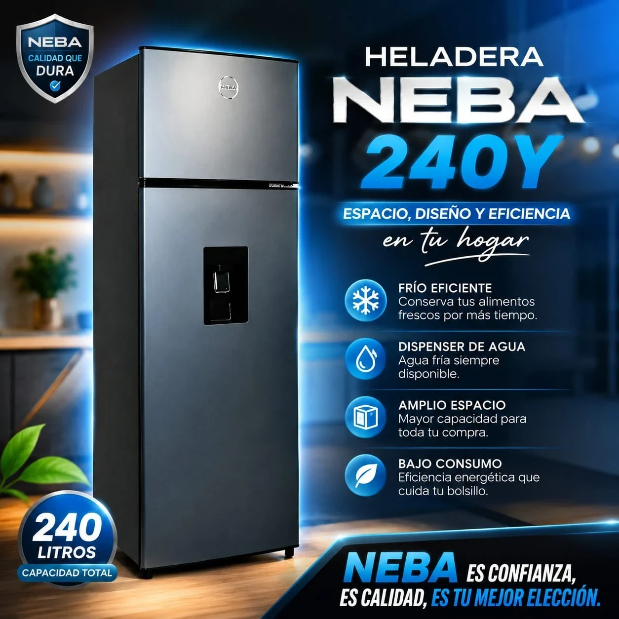 Heladera Neba H240 con disp