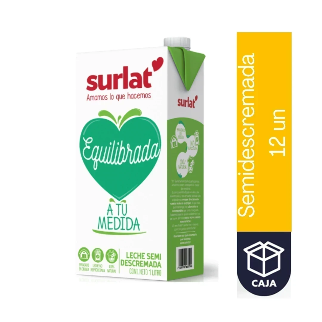 CAJA LECHE SEMIDESCREMA SURLAT 12x1L