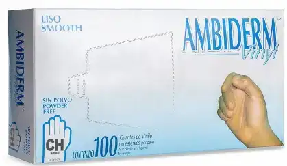 Guante vinyl libre de polvo
