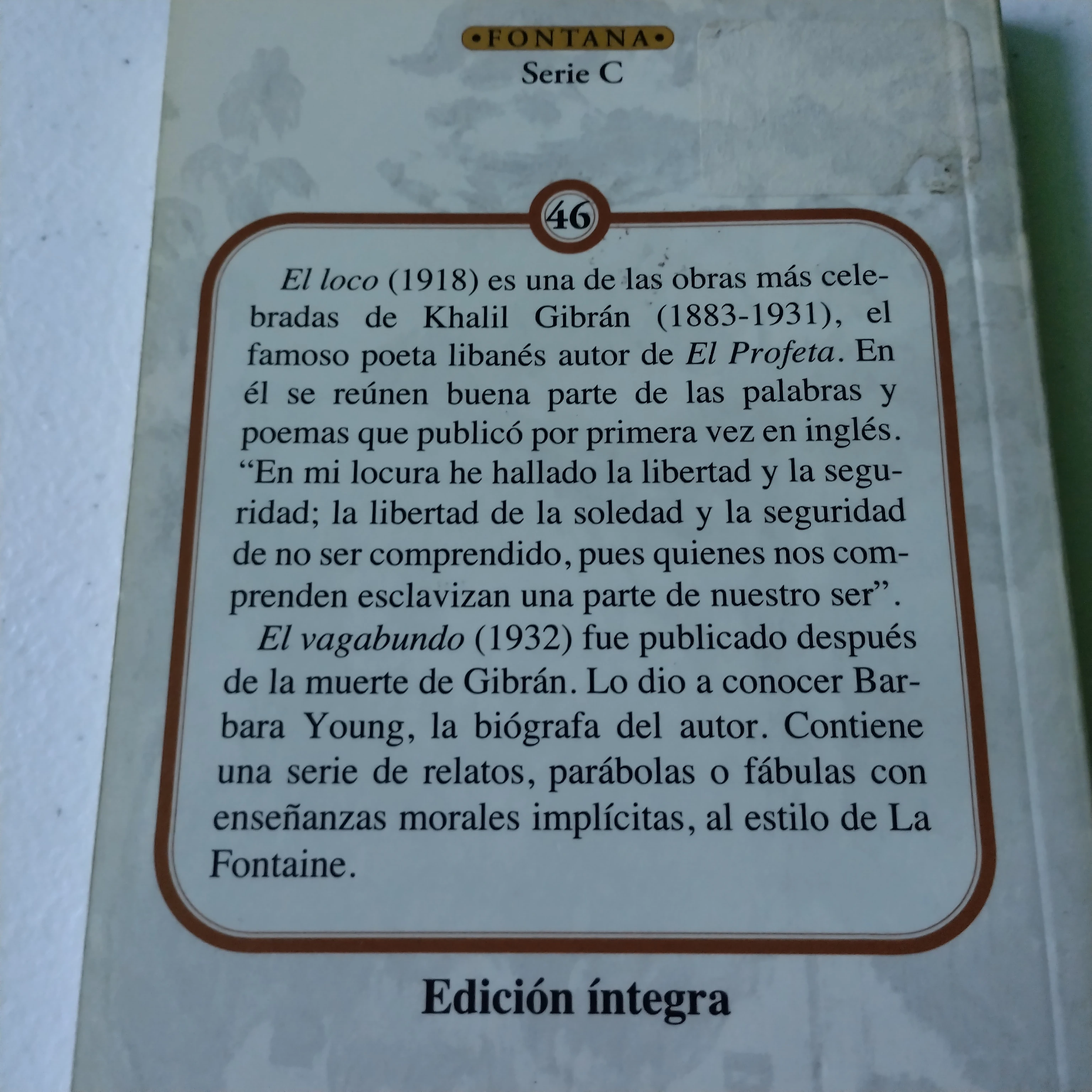 El loco, el vagabundo, Khalil Gibrán 2