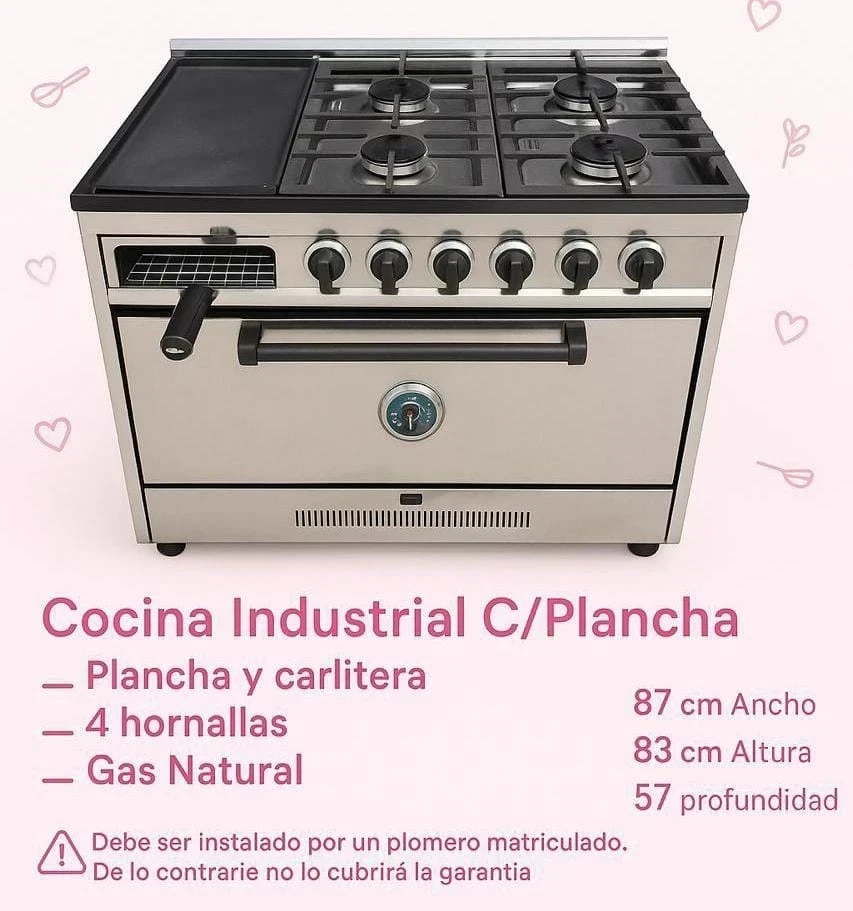 COCINA INDUSTRIAL CON CARLITERA MULTIGAS
