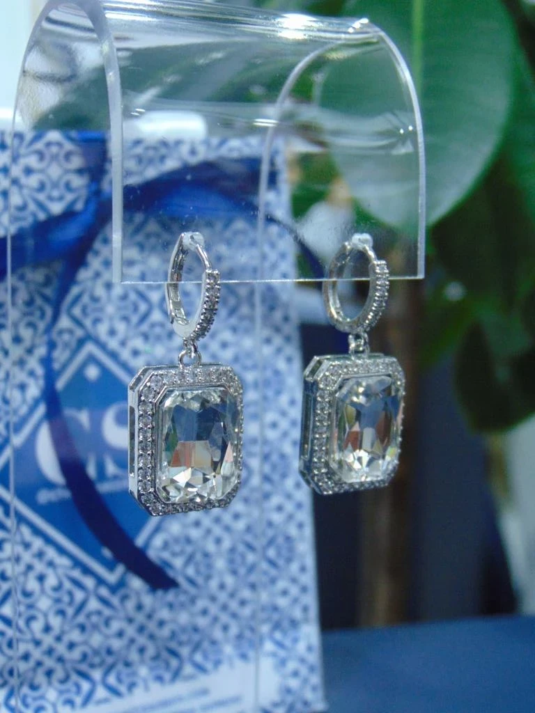 MAXI ARETE CANDONGA RODIO PLATE DIJE TIFFANI BLANCO 2
