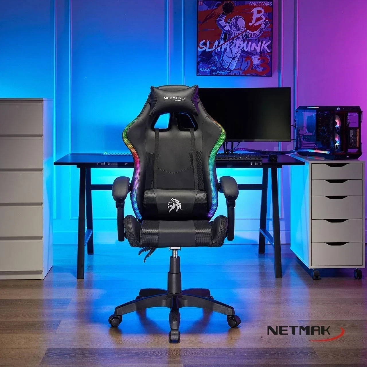 SILLA GAMER NETMARK LUCES RGB
