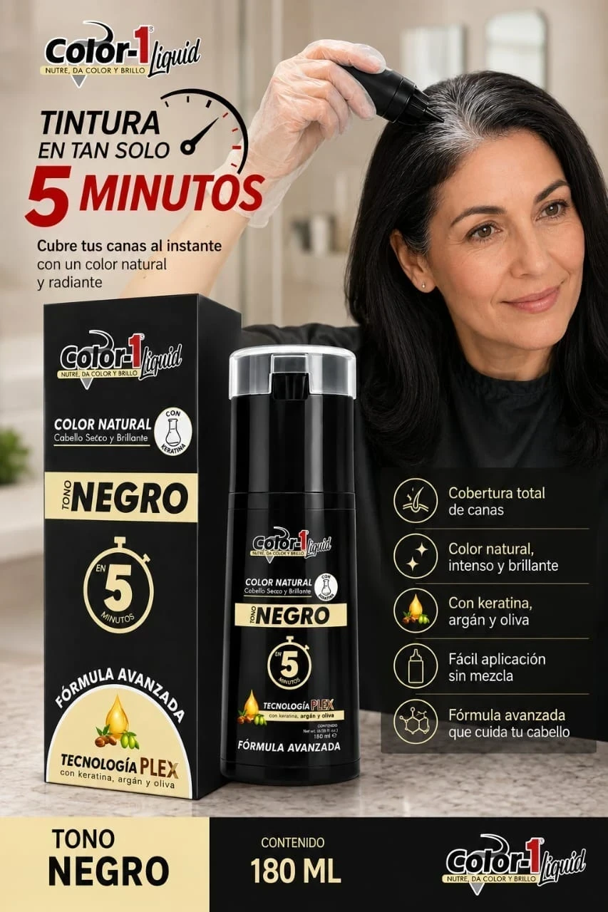 color-1 tinte 5 minutos x180 ml tono negro