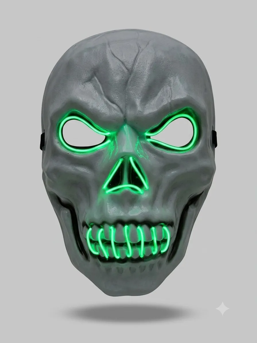Mascara plastica hilo led calavera 2