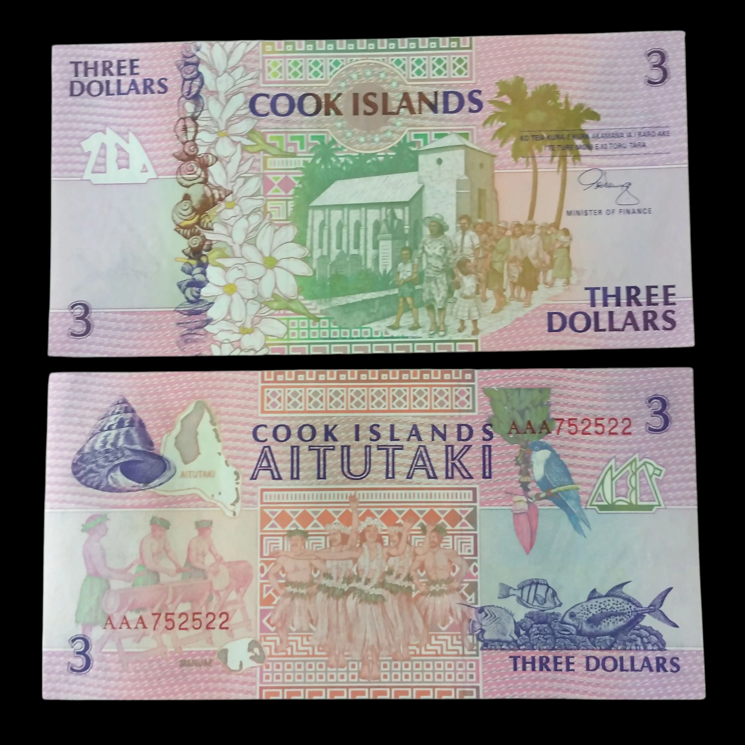 • Islas Cook 3 dolares UNC