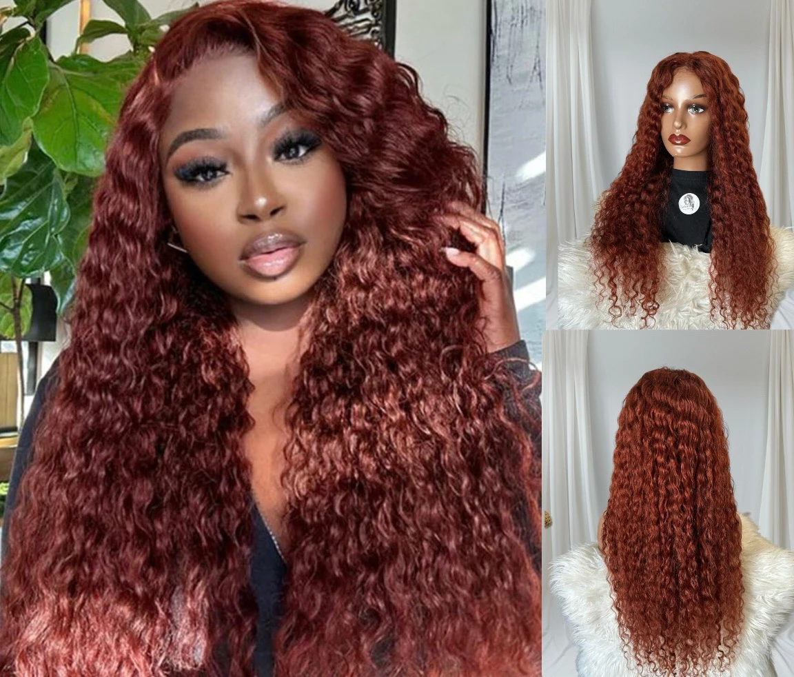 Peluxa Rizada cabello humano, 34 pulgadas, frontal lace 13x4 glueless 
