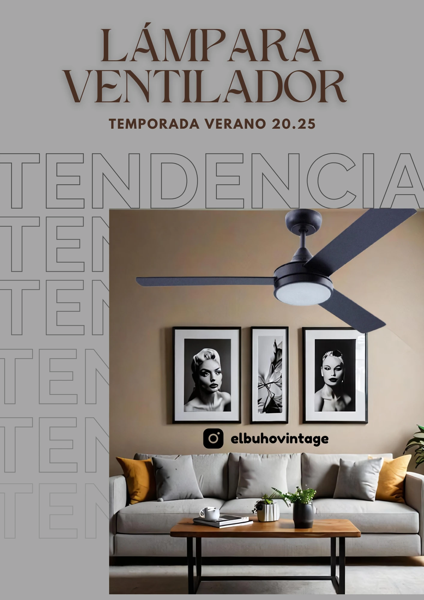 Lámpara Ventilador 03 tonos de luces 