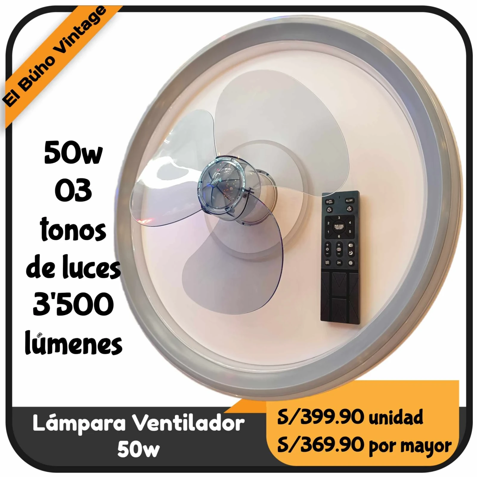 Lámpara Ventilador 50w 9
