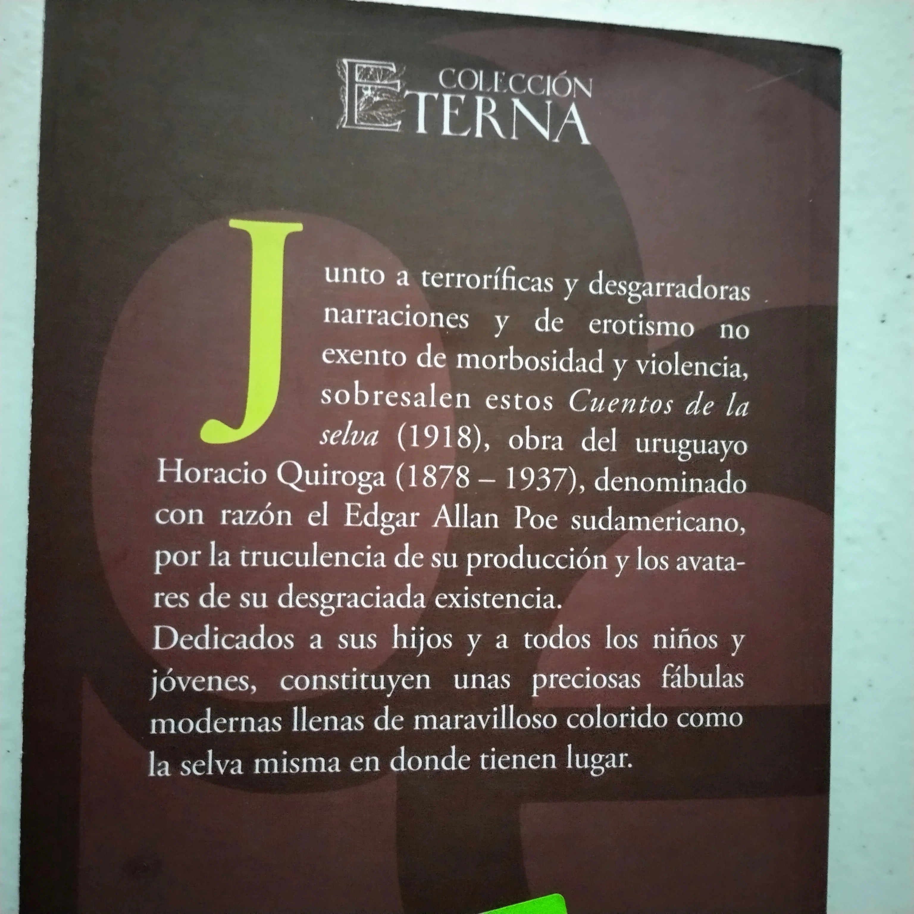 Cuentos de la selva, Horario Quiroga, nuevo  2