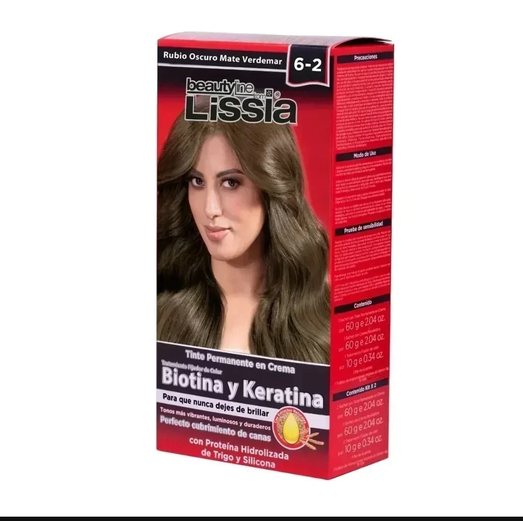 lissia tinte 6.2 rubio oscuro mate verde mar