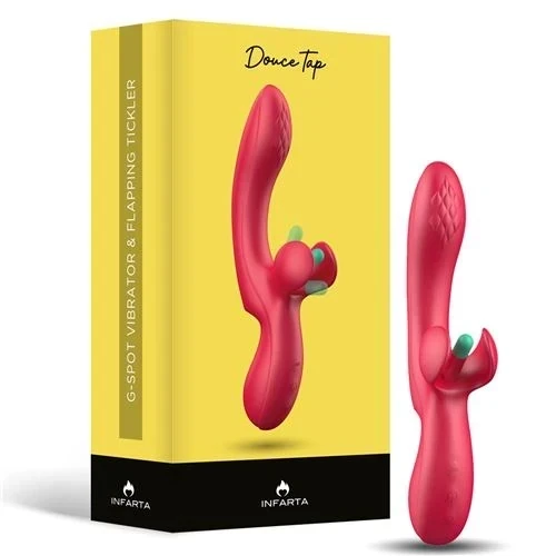 Vibrator With Flapping Tickler Doucetap