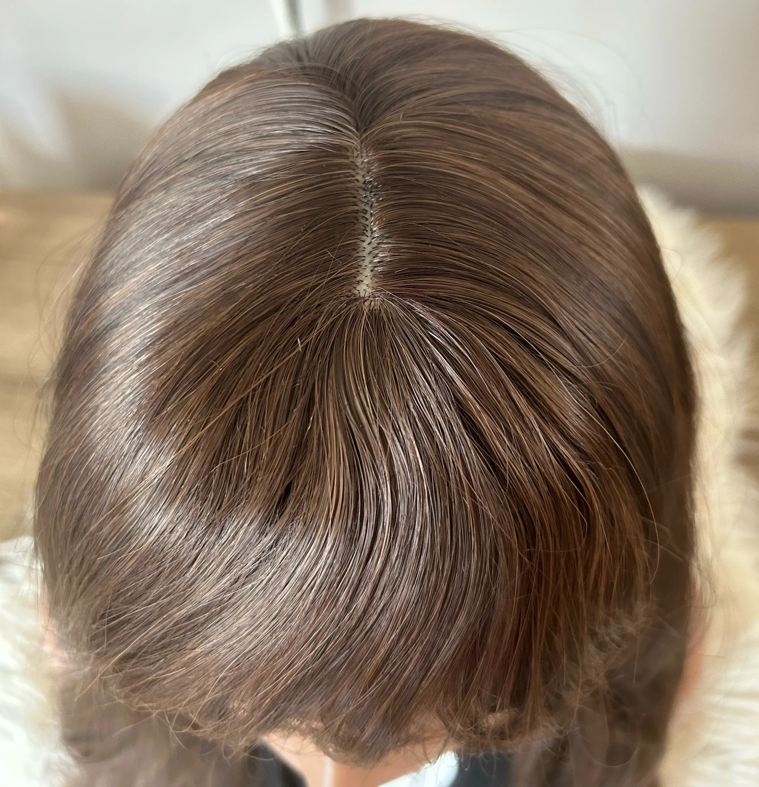 Peluca ondulada con degradado marron 30” 4