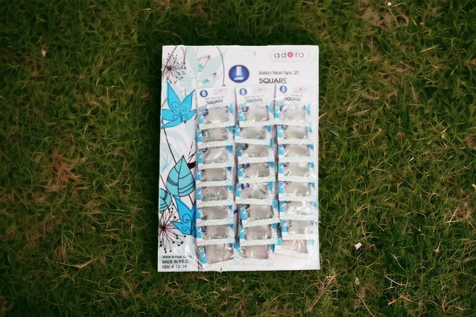 adoro uña x10pcs royal square transparente azul 15113t