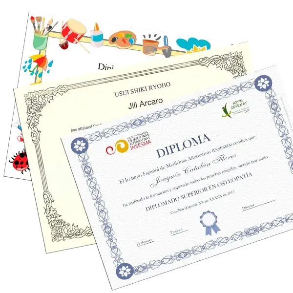 Diplomas y certificados
