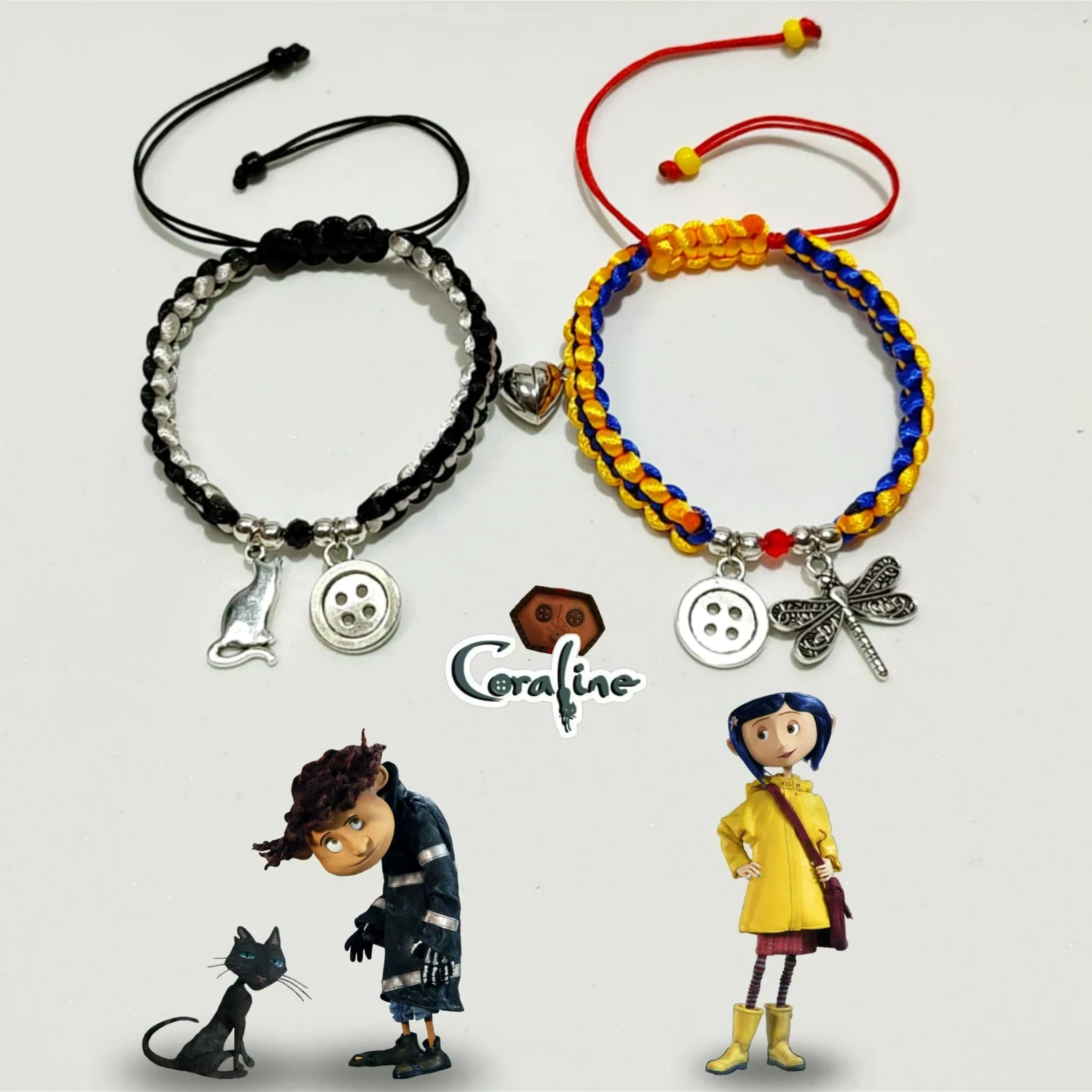 Dúo Pulseras de Coraline y Wybie