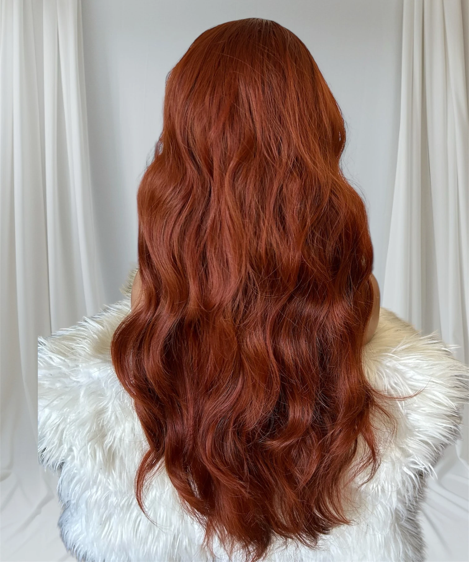 Peluca semi natural Rojo cobrizo de 30” 3