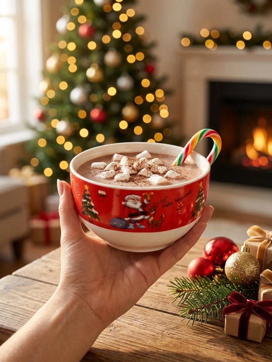 Tazon de porcelana navideño  3