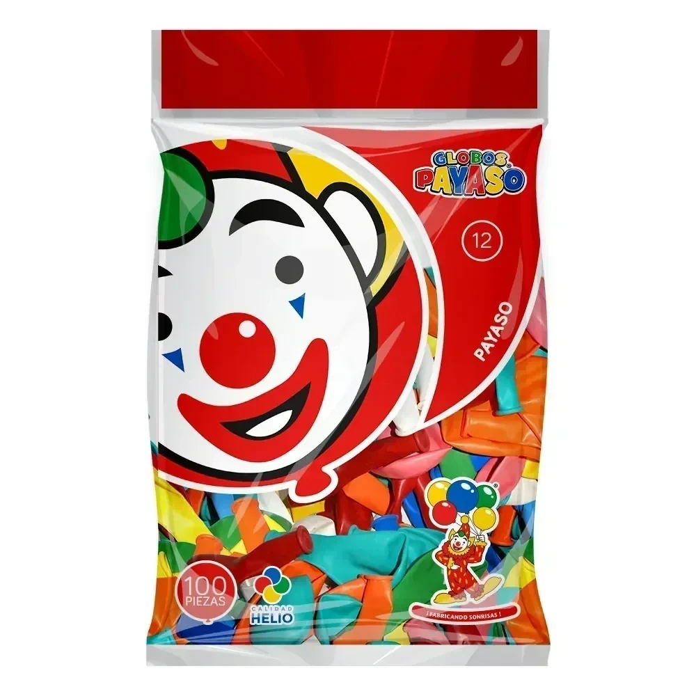 Globo de colores c/100 #12  payaso