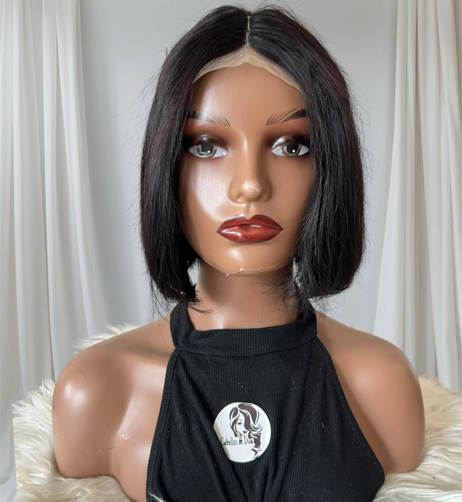 Peluca en 10” cabello humano, frontal lace T 13x4x1 2