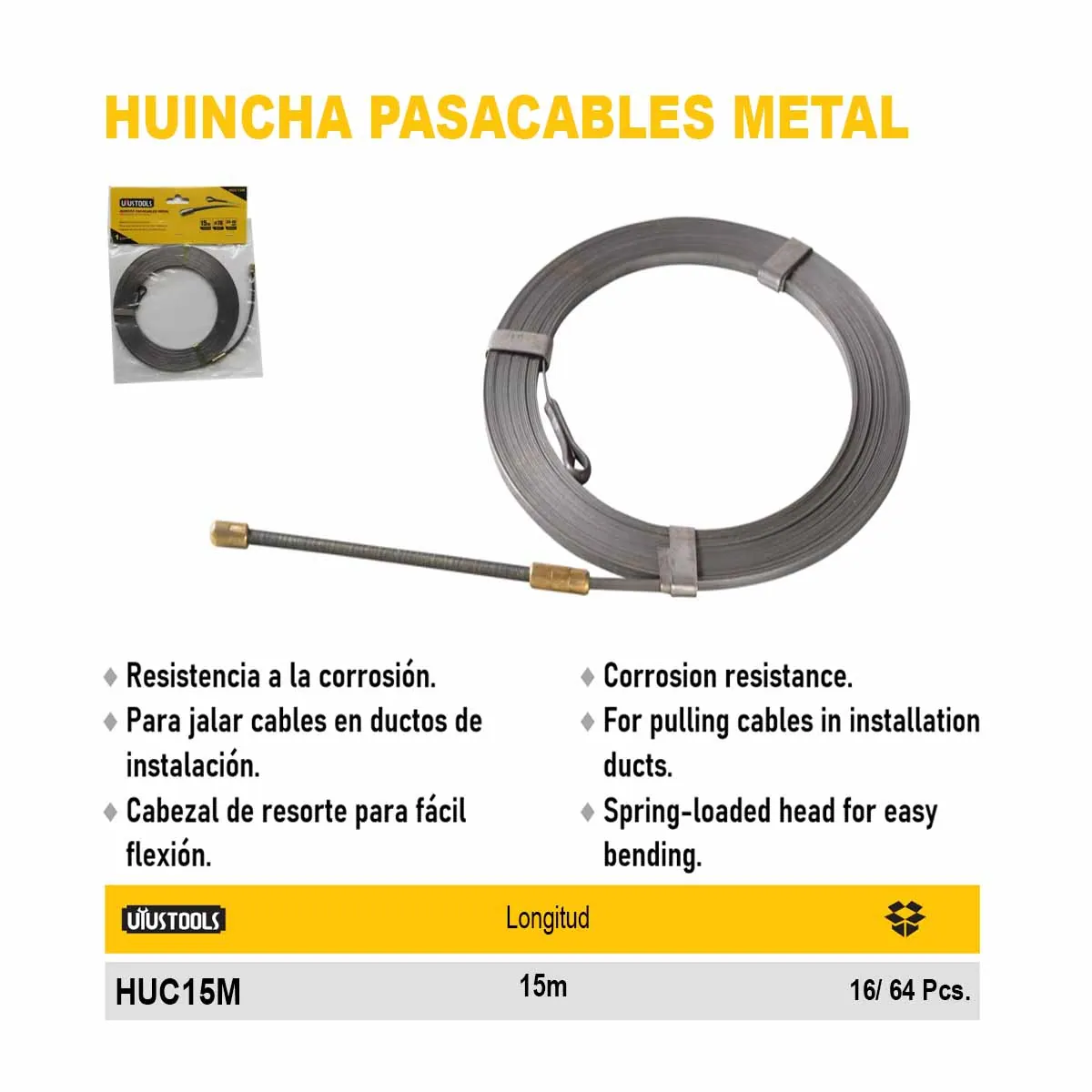 HUINCHA PASACABLES METAL UYUST 15M