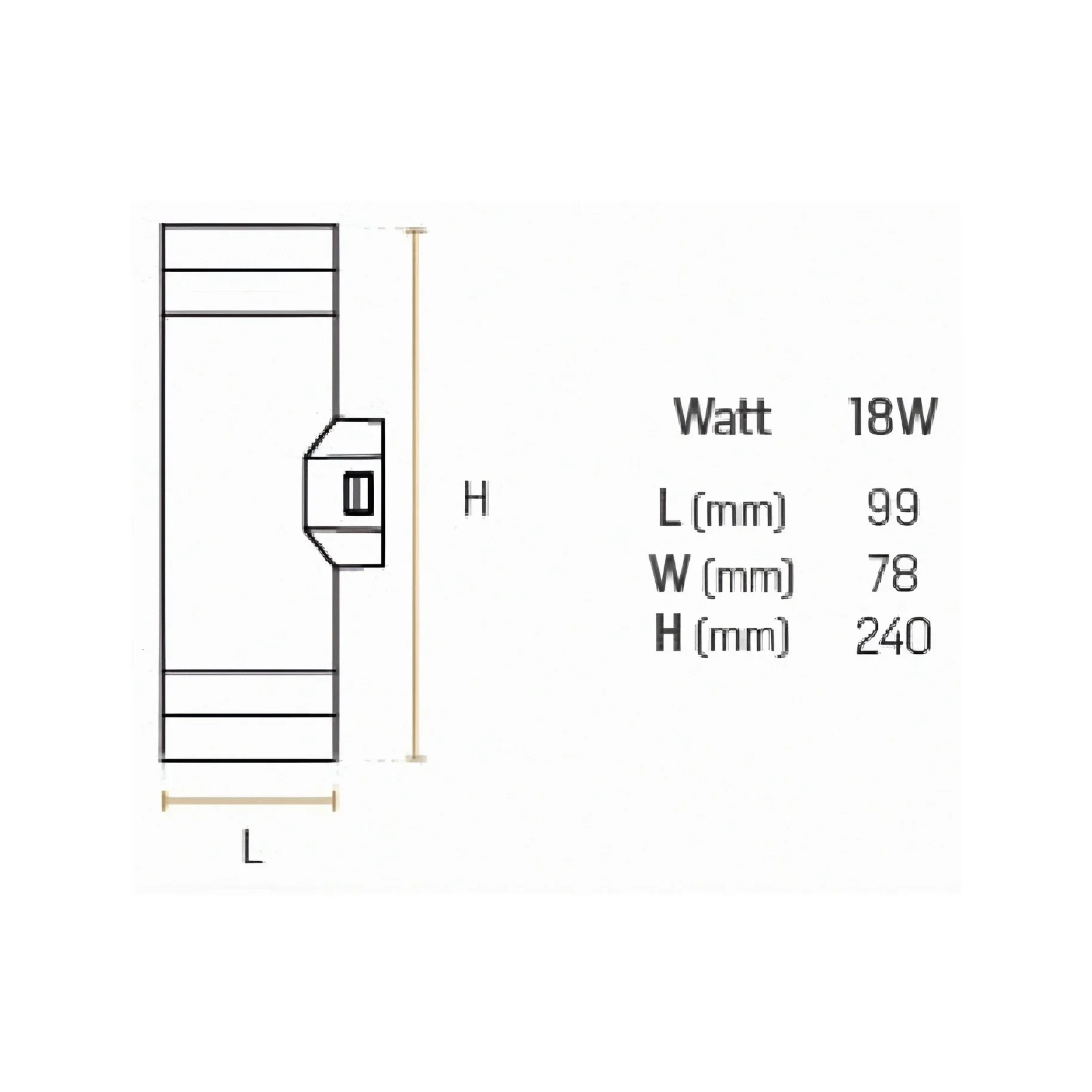 APLIQUE LED ANTAR DOUBLE RD 18W LUZ CALIDA 3000K 4