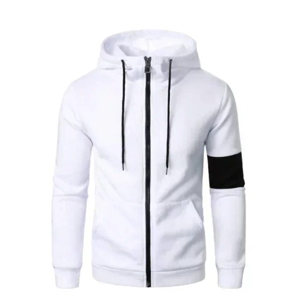 Hombres Capucha panel en contraste con cremallera