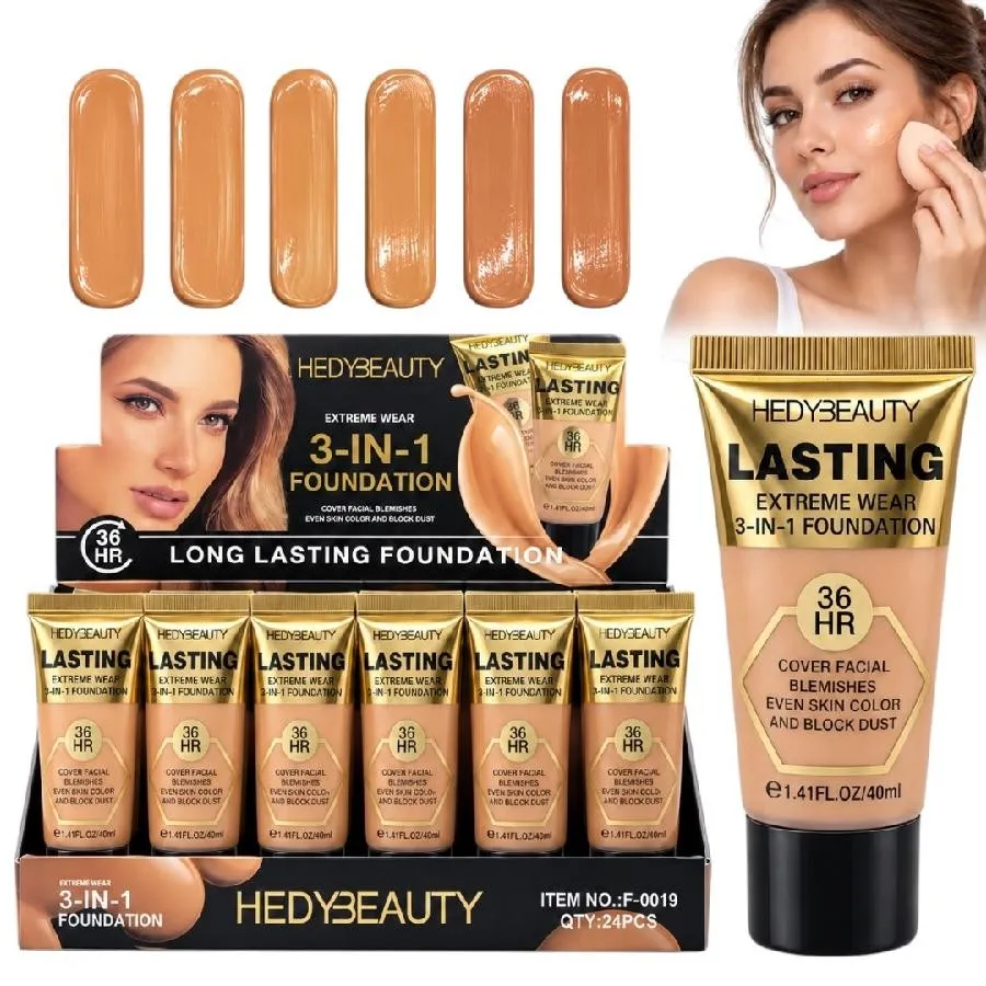 base liquida fundation 3in1 tonos surtidos hedybeauty