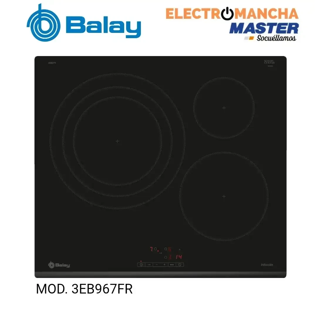 ENCIMERA INDUCCIÓN BALAY 3EB967FR 3 FUEGOS HARO GRANDE 32 CM.