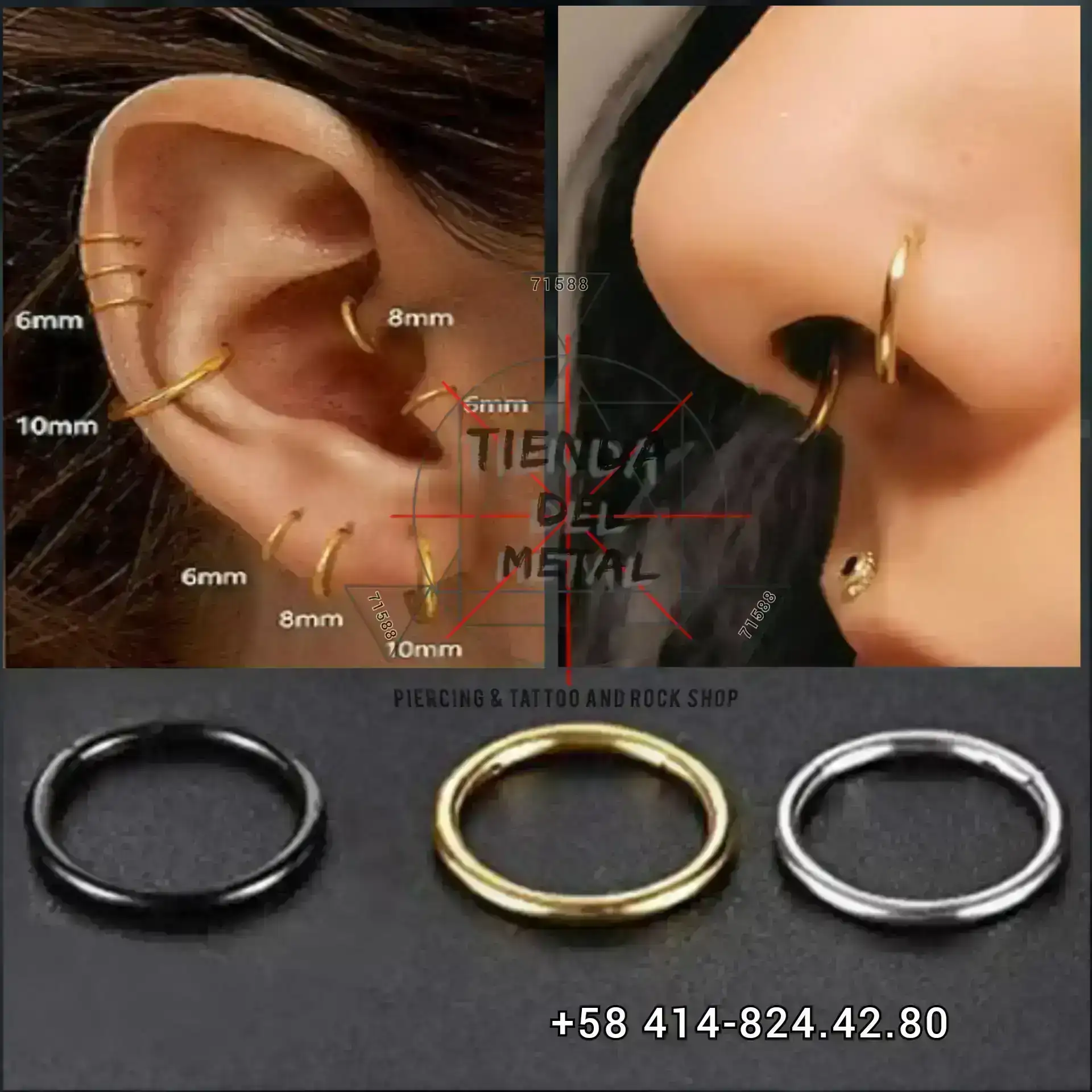 Piercing Aro tipo clicker de Titanium  