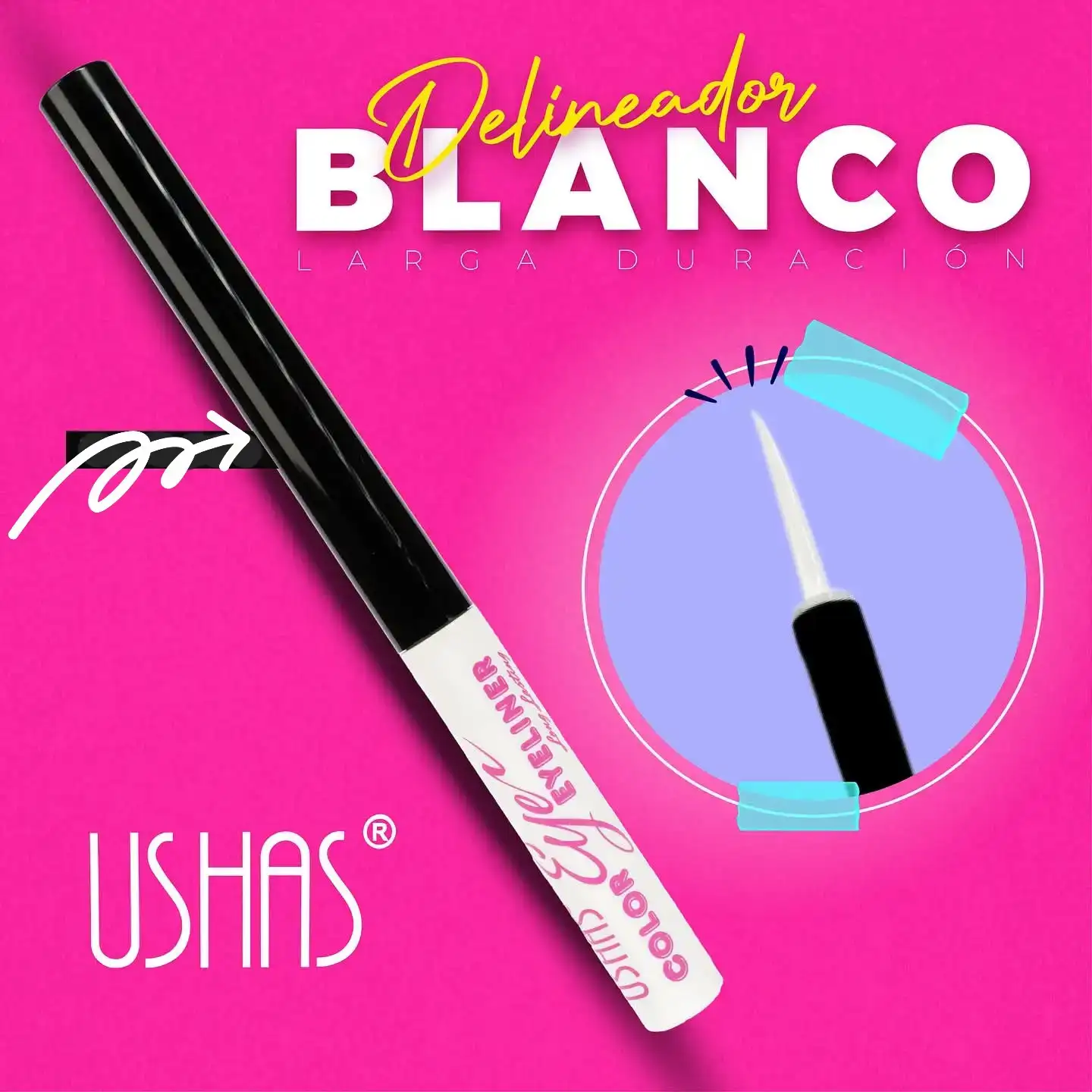 Delineador Líquido Ushas Punta Pincel