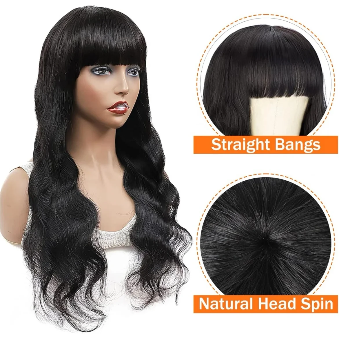 Peluca ondulada de cabello Humano 20” 2