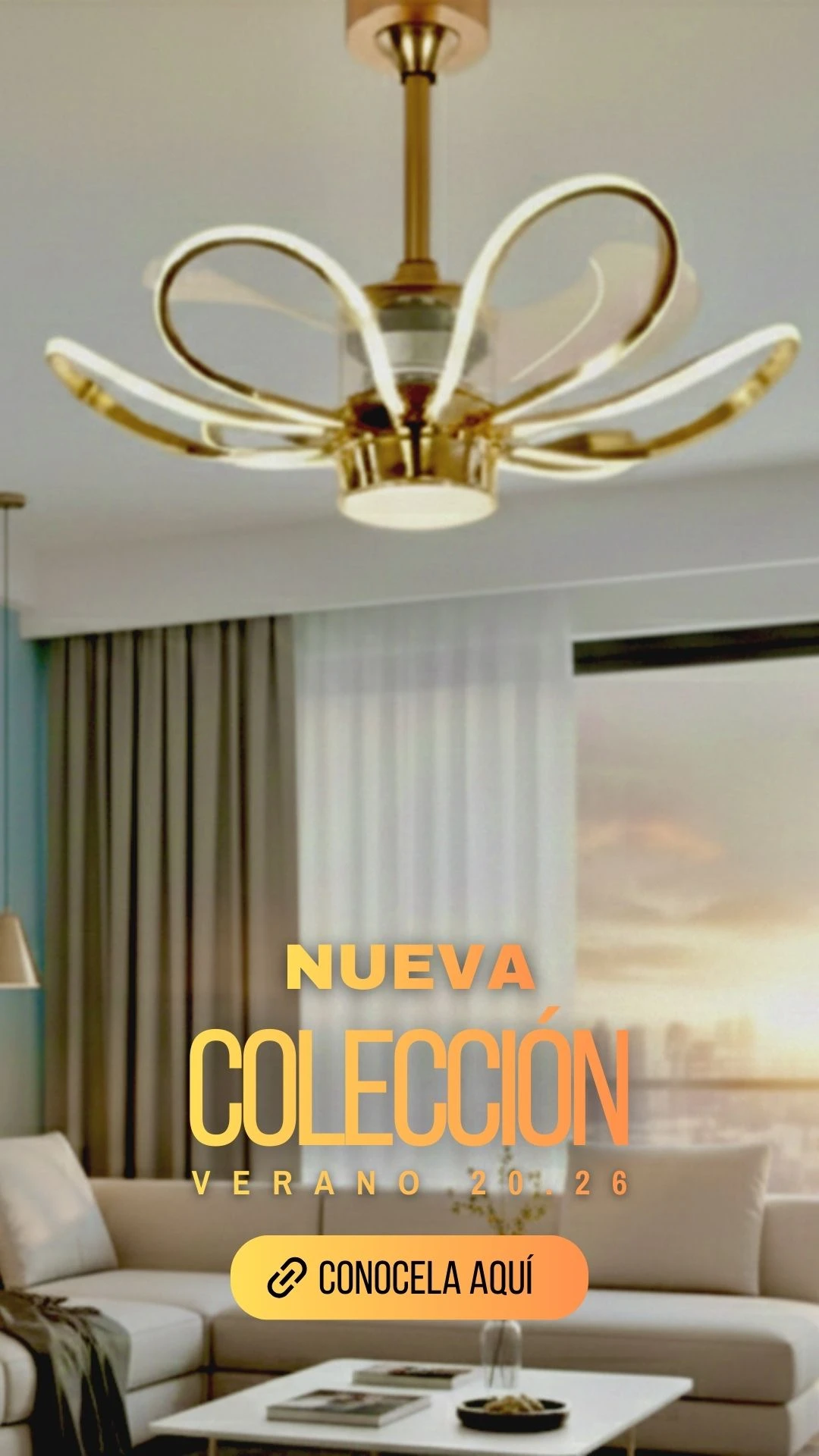 Lámpara Ventilador Decorativa tipo Flor