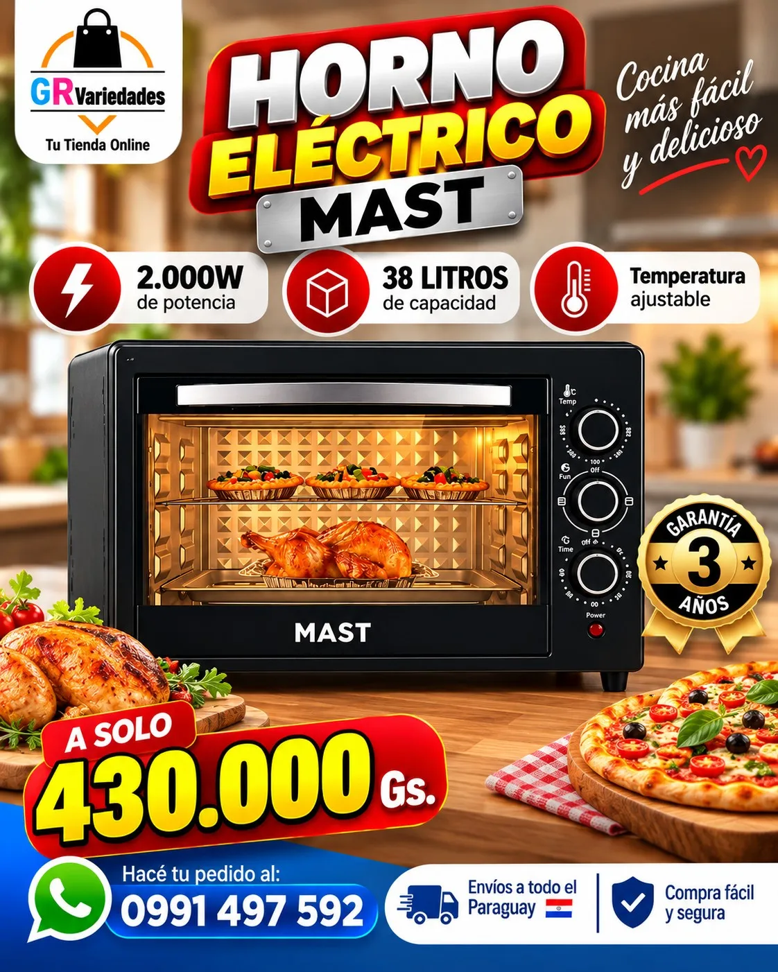 Horno Eléctrico Mast 38L