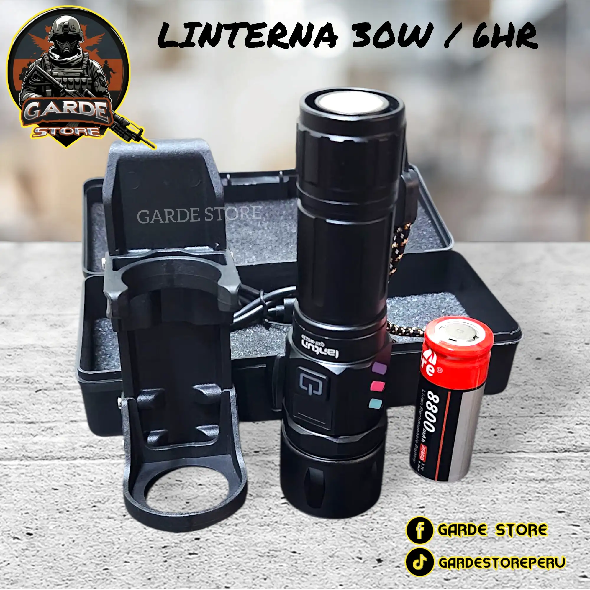 LINTERNA 30W 6H CON PORTA LINTERNA  2
