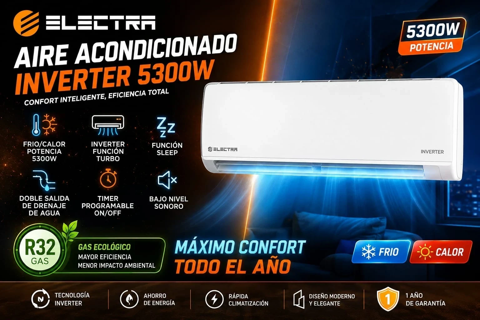 Aire acondicionado Electra 5300W Inverter