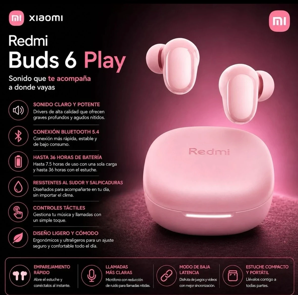 AURICULAR XIAOMI BUDS 6 PLAY 2
