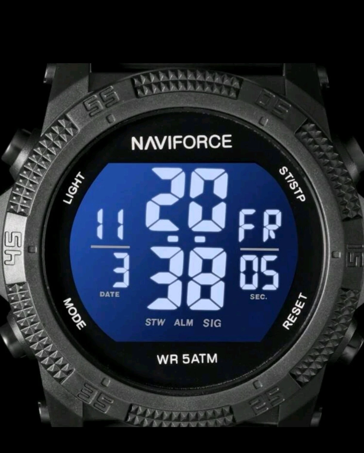 Reloj Digital Deportivo Naviforce NF7104 Total Black 3