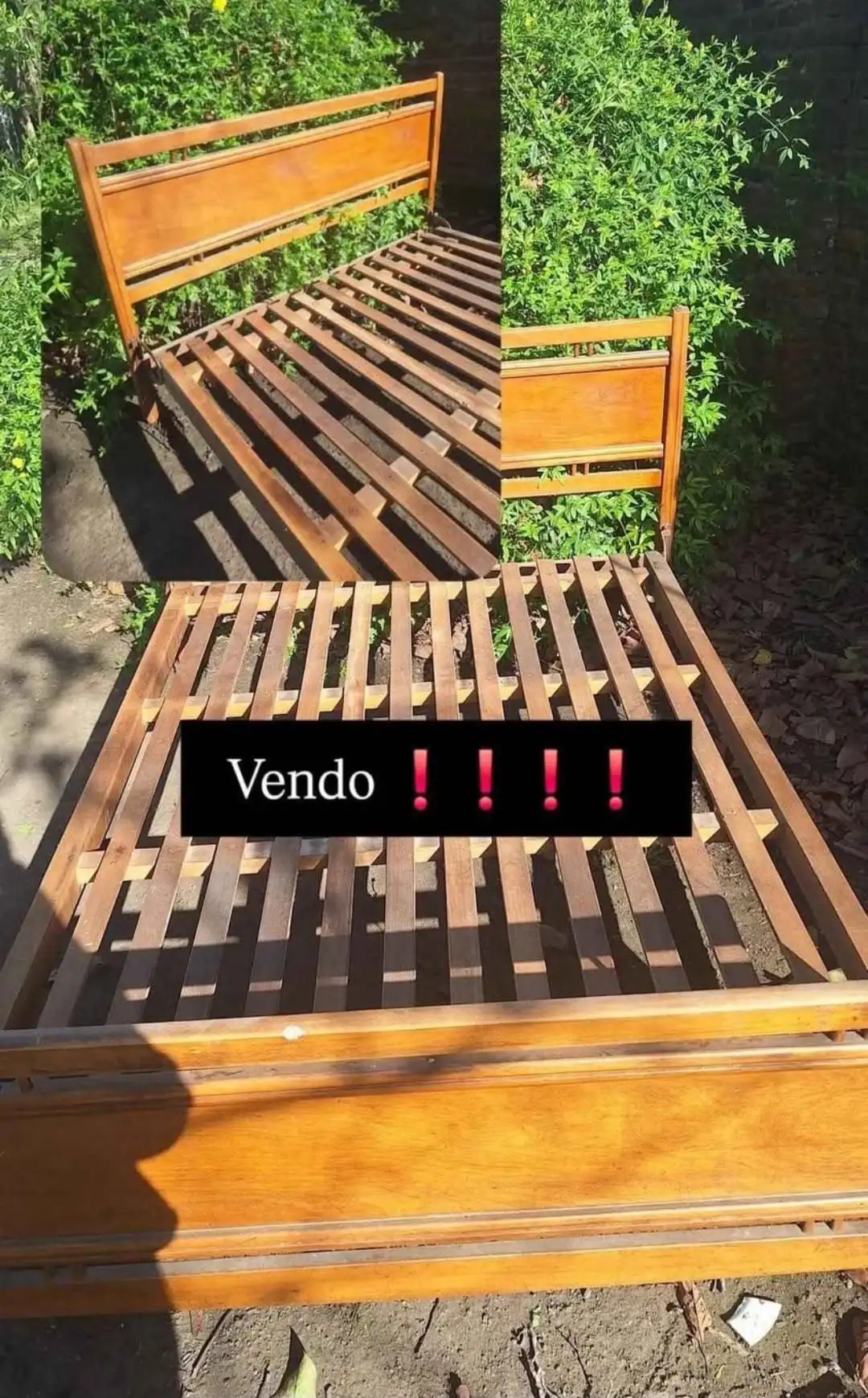 Cama de dos plazas antigua