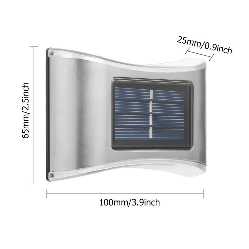 Set 4 Lámparas De Pared Con Luz LED Y Panel Solar  4