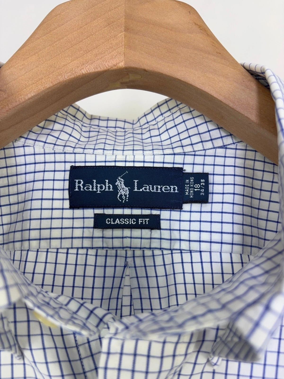 Camisa Polo Ralph Lauren Classic Fit Cuadros Azul/Blanco  3