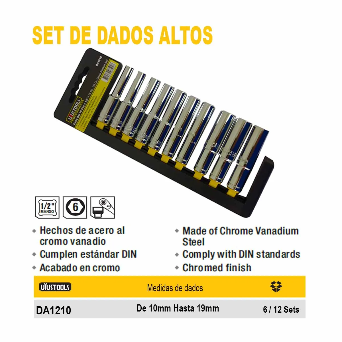 SET DADOS ALTOS UYUST Colgante 10mm - 19mm 