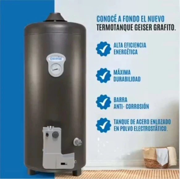 Termotanque Escorial Gas Geiser Grafito 80l GN