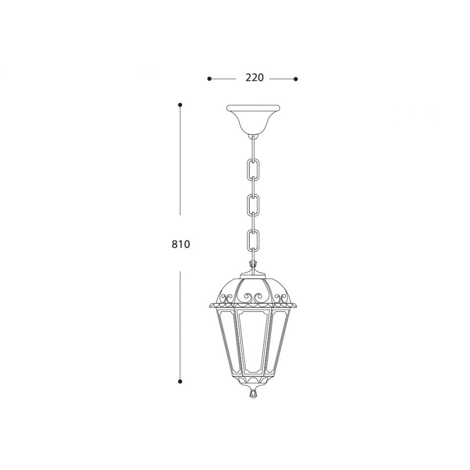 FAROL COLGANTE SABA NEGRO 1L E27 IP55 2
