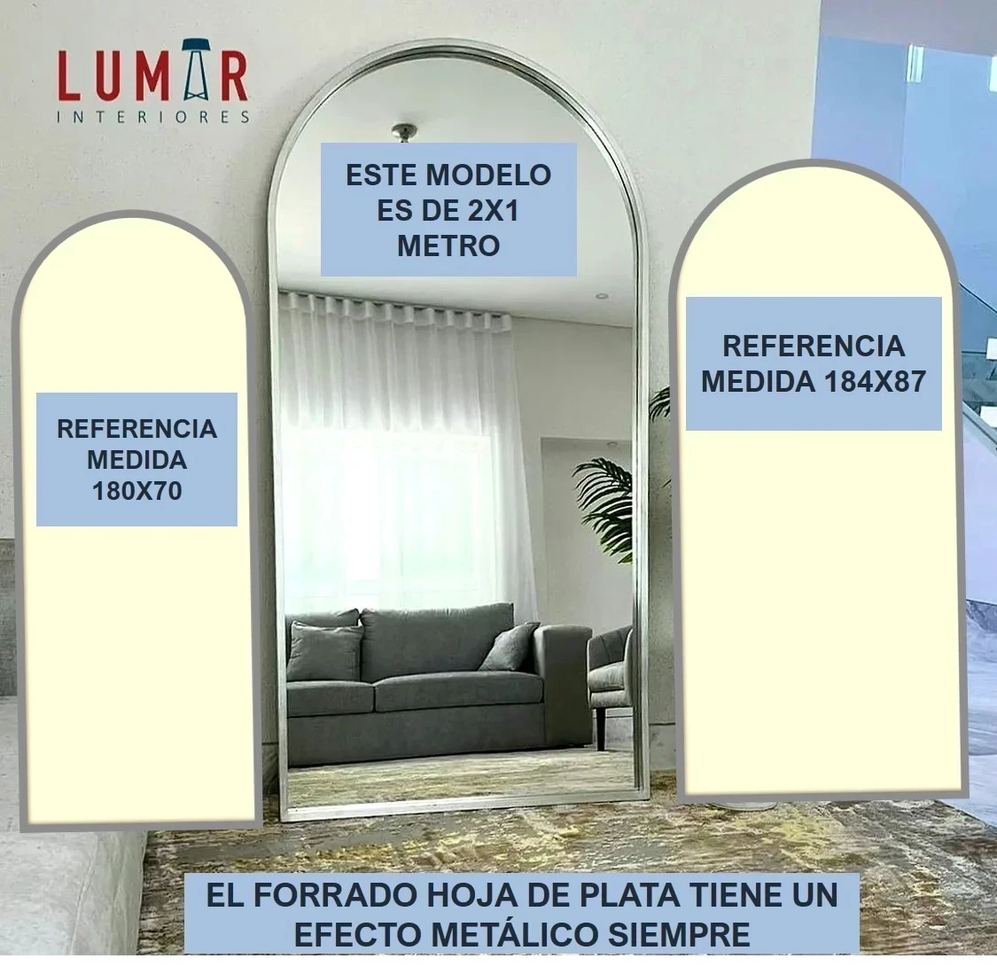 Espejo ESMERALDA 180*70 cm HOJA DE ORO 7